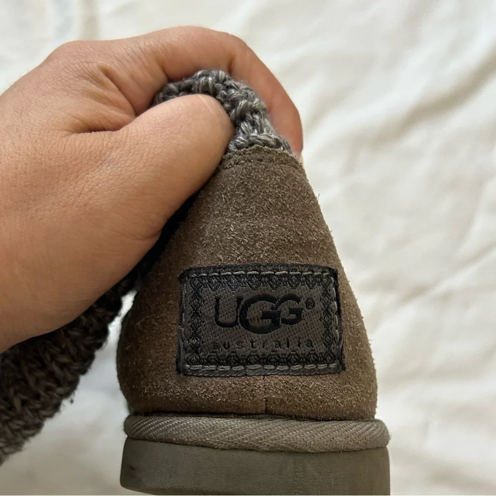 UGG Cardy #5819 Gray Classic Tall Knit Sweater Boots Womens 7